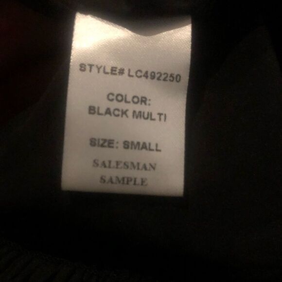 Sage Sample Spaghetti Strap printed black with metallic jumpsuit size S - Picture 10 of 11